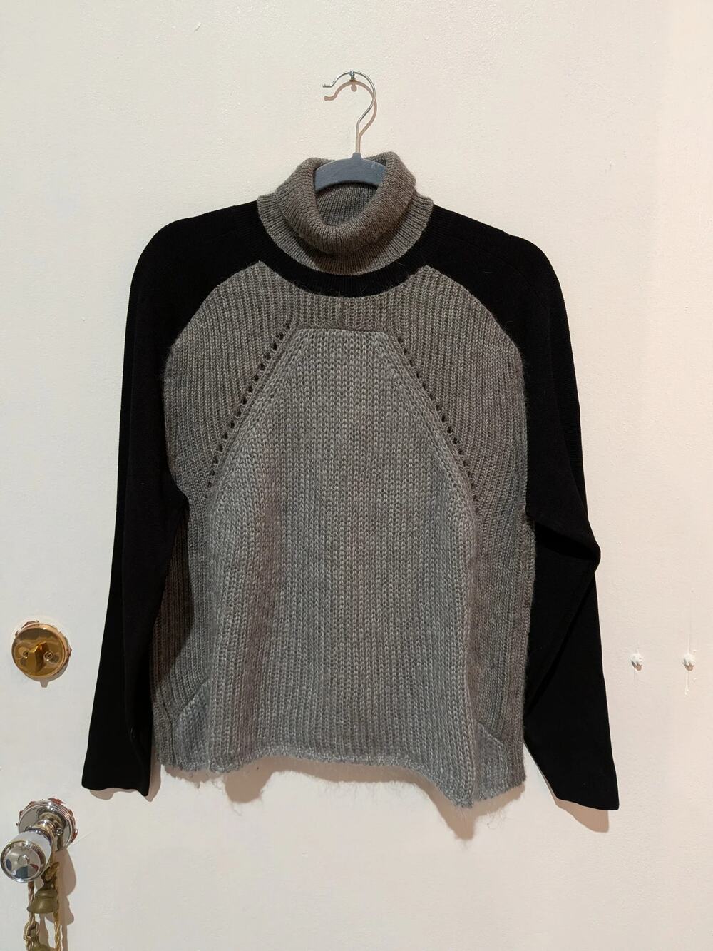 Helmut Lang Turtleneck Sweater Grey Black Size S